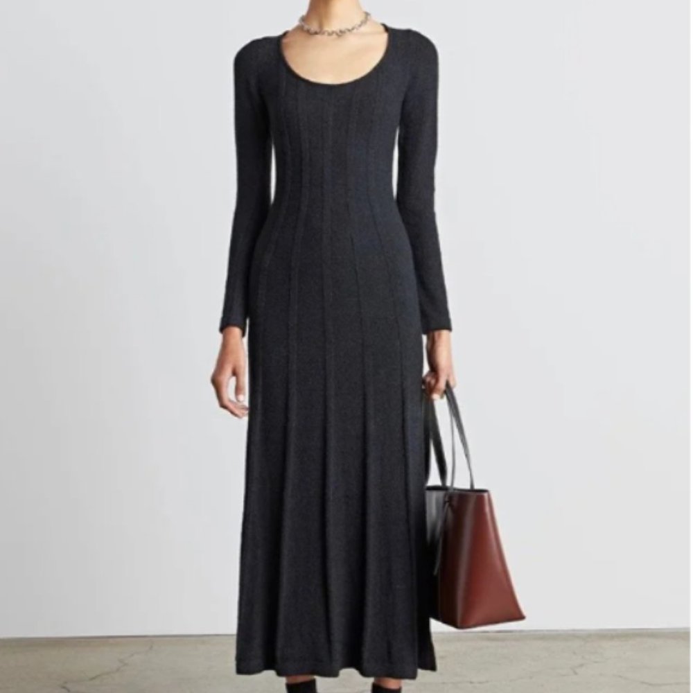 NWT Who What Wear Collection Thick Knit Evelyne Sweater Dress Plus Black Coal XL